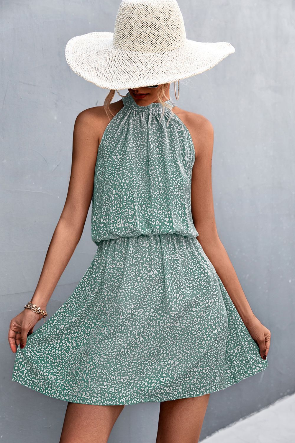 Floral Tied Sleeveless Mini Dress - ViarousViarousViarous