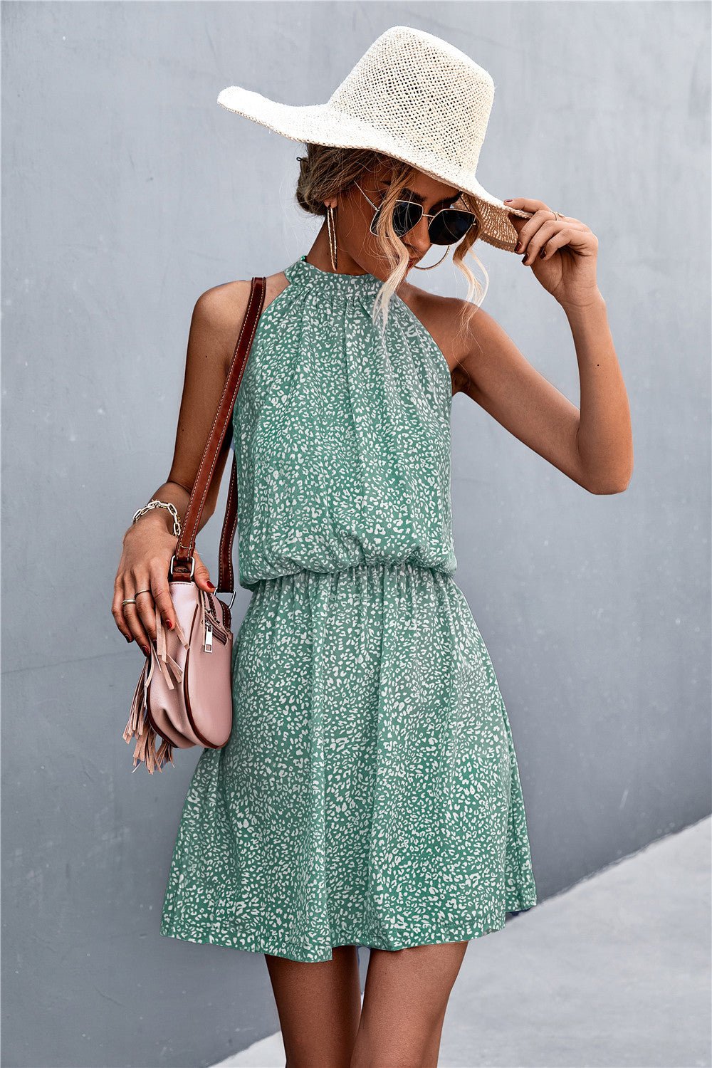 Floral Tied Sleeveless Mini Dress - ViarousViarousViarous