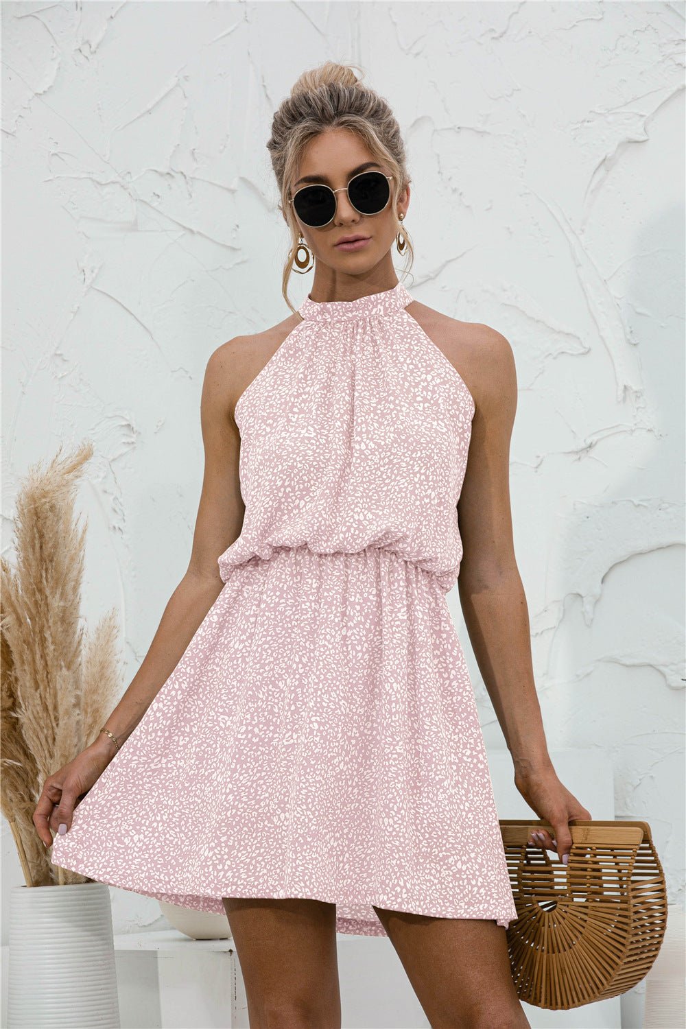 Floral Tied Sleeveless Mini Dress - ViarousViarousViarous