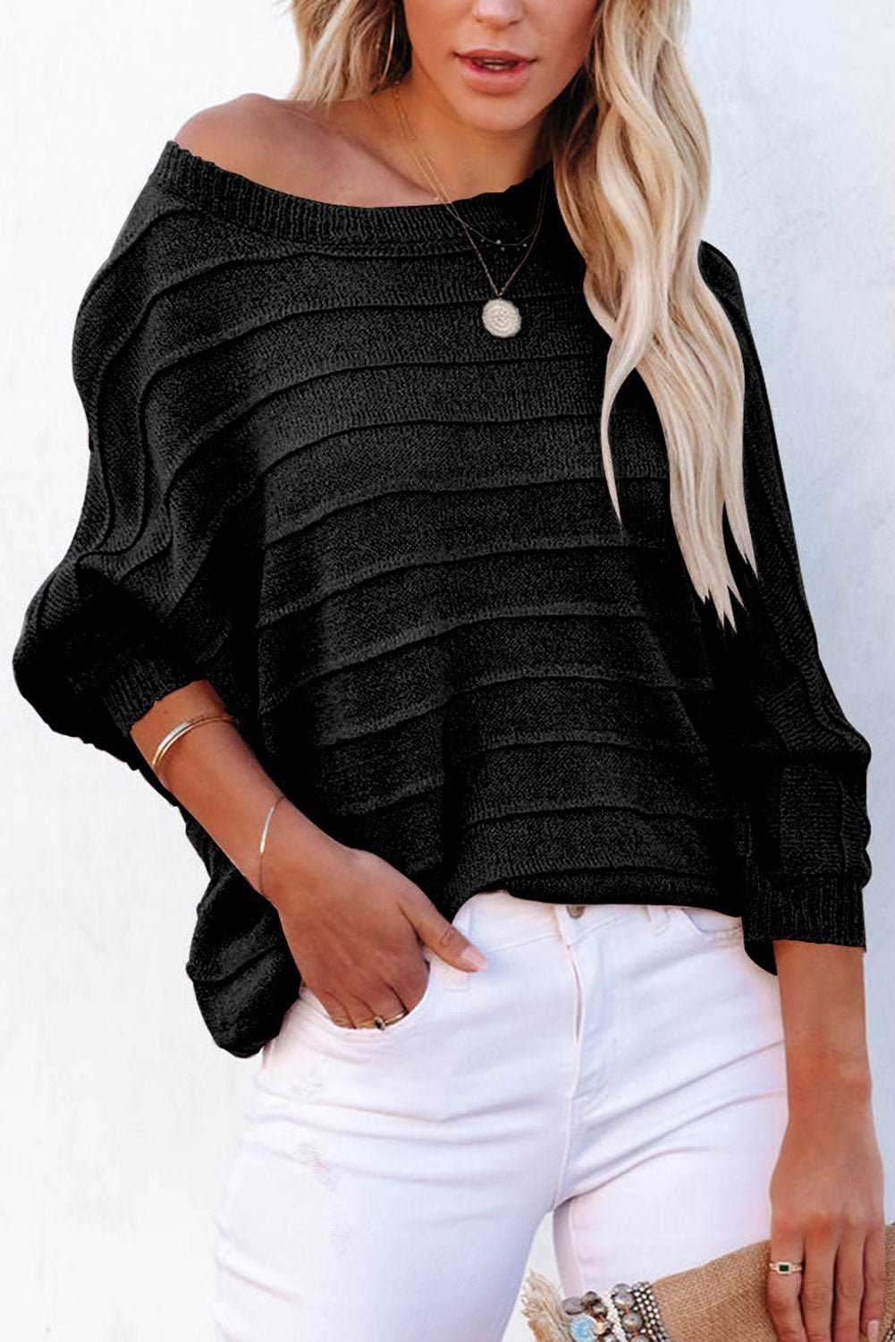 Round Neck Long Sleeve Knit Top - ViarousViarousViarous